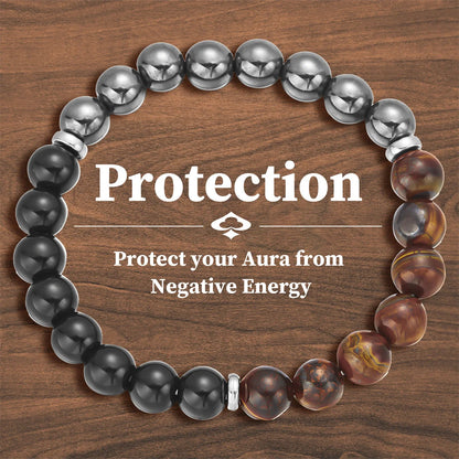 Protection bracelet with black tourmaline beads
