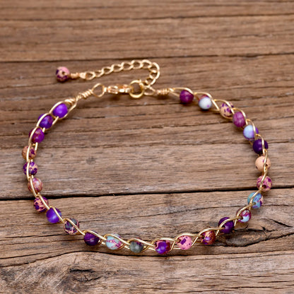 Purple Sea Sediment bracelet for positivity and warmth
