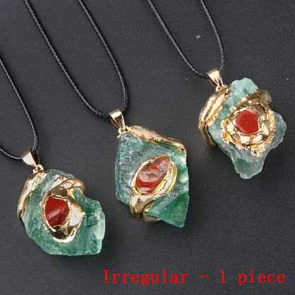 Raw green aventurine healing necklace for luck