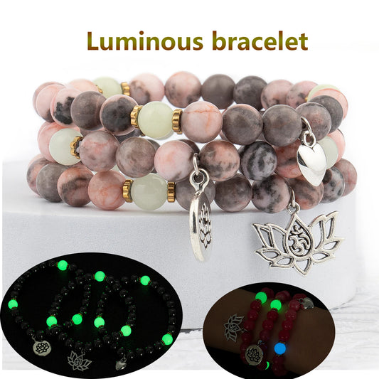 Handmade natural stone bracelet with lava and turquoise beads