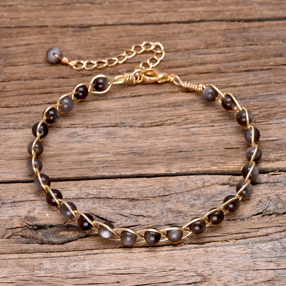 Silver obsidian protection bracelet for meditation