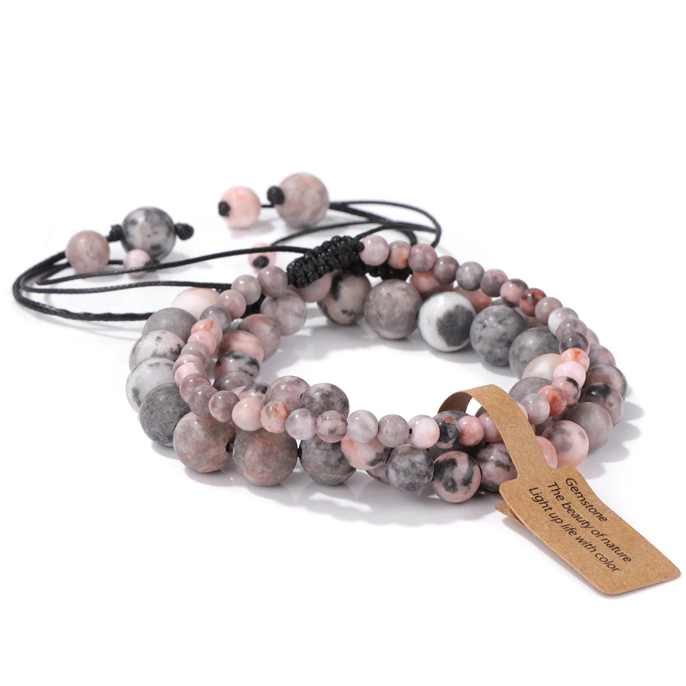 Trendy yoga bracelet with semi-precious stone beads