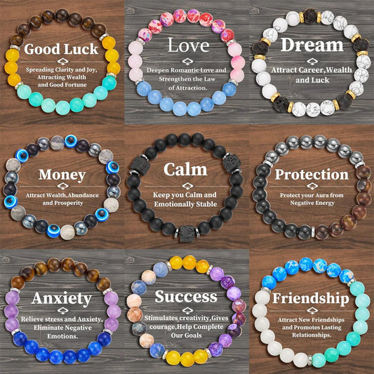 VibeStone™ intention bracelets in various colors